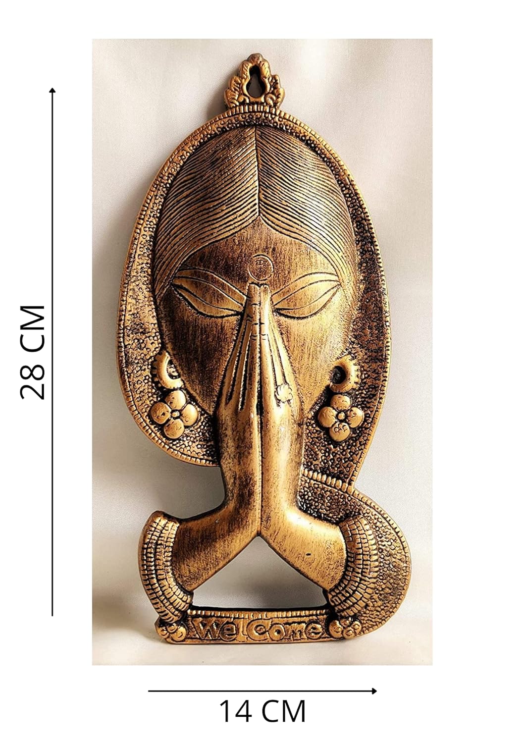 Akriti Brass Art Wares Welcome Namaste Lady Metal Hanging Religious Metal Wall Decor Showpiece Hanging Entrance Gate Decor athira web services 1