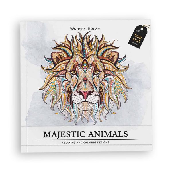 Majestic Animals: Colouring books for Adults with tear out sheets