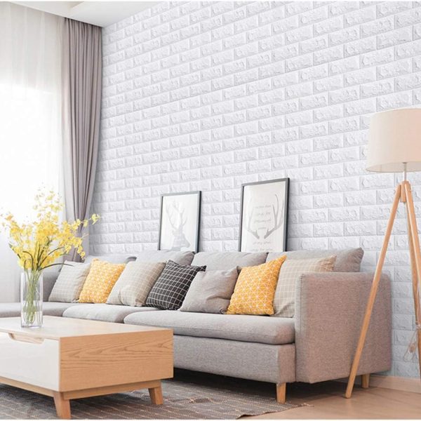 POZET Brick Wallpaper PE Foam self Adhesive Brick Design Wall Stickers