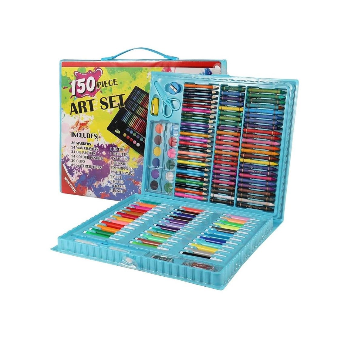 Shuban Plastic Deluxe Art Set Box & Drawing Kit With Crayons athira web services