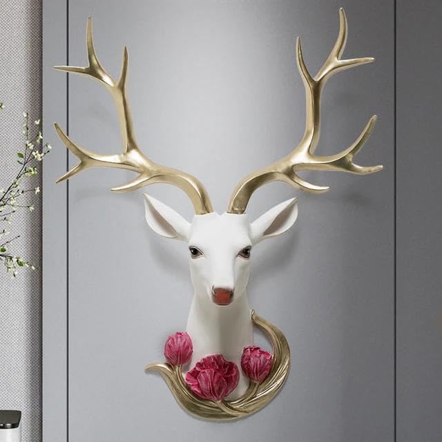 ZOVE Metal Luxury Wall Mounted Deer Head Wall Hanging Home Decoration Perfect for Living Room athira web services 1
