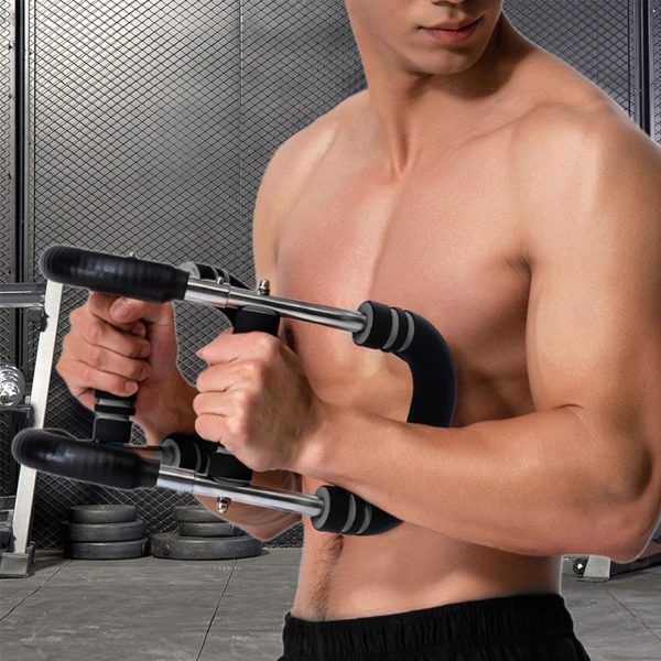 Twister Arm Trainer Chest Workout Equipment - 66-110lbs Adjustable Resistance Upper Body Muscle Strength Builder Clip Exerciser for Men - Home Gym Wrist Exercise Pectoral Strengthener Bar Device