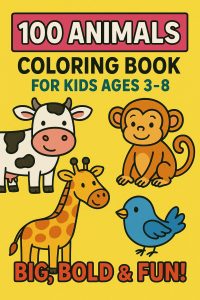 100 Animals Coloring Book for Kids_Front Cover