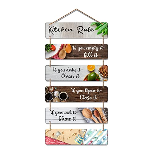 Artvibes Kitchen Rules Printed MDF Wooden Wall Hanging For Cafe | Kitchen | Restaurants |