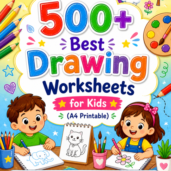 500+ Best Drawing Worksheets for Kids (A4 Printable)